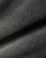 Mens Emerson Denim Pant featuring a dark charcoal grey denim fabric with a visible twill weave and subtle light flecks, creating a textured, washed appearance. (6)