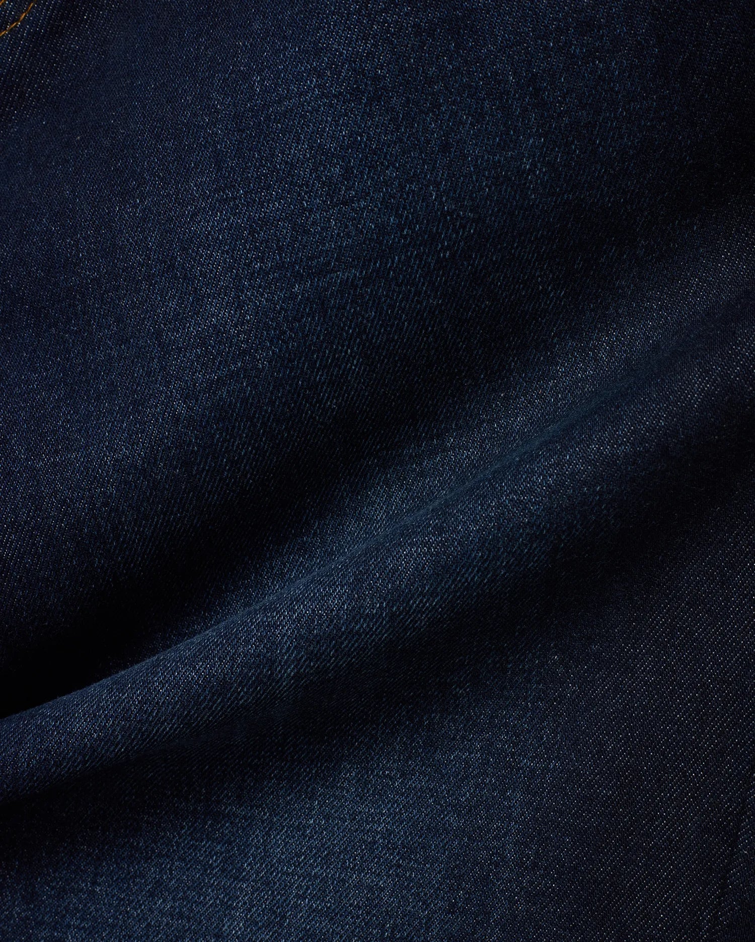 Premium dark indigo blue Men's Beck Oversized Denim Pants, featuring a rich, durable denim twill weave with visible texture and soft, natural folds. (6)