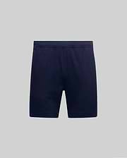 Mens Koda Oxford Short in dark heathered navy blue, crafted from a soft oxford weave fabric with a comfortable relaxed fit and an elastic waistband. (4)