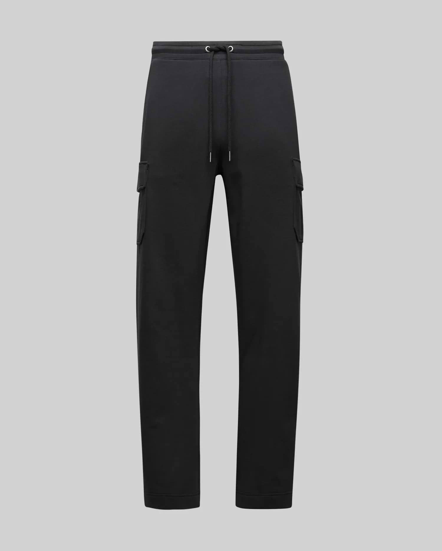 The Psycho Bunny MENS NASH CARGO SWEATPANT (MB0800010) offers sweatpant comfort with practical cargo pockets and a drawstring waistband, shown here against a plain light gray background.