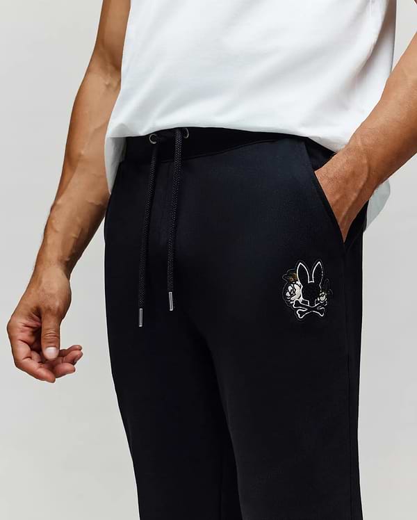 PANTALON EN MOLLETON AUGUSTE, AVEC ÉCUSSON FLORAL vue 2