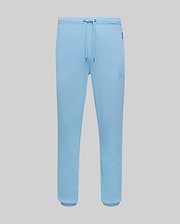 Mens Barry Joggers in light blue, featuring a relaxed fit, soft jersey fabric, drawstring waist, ribbed cuffs, and a small embroidered Psycho Bunny skull logo on the left thigh. (5)