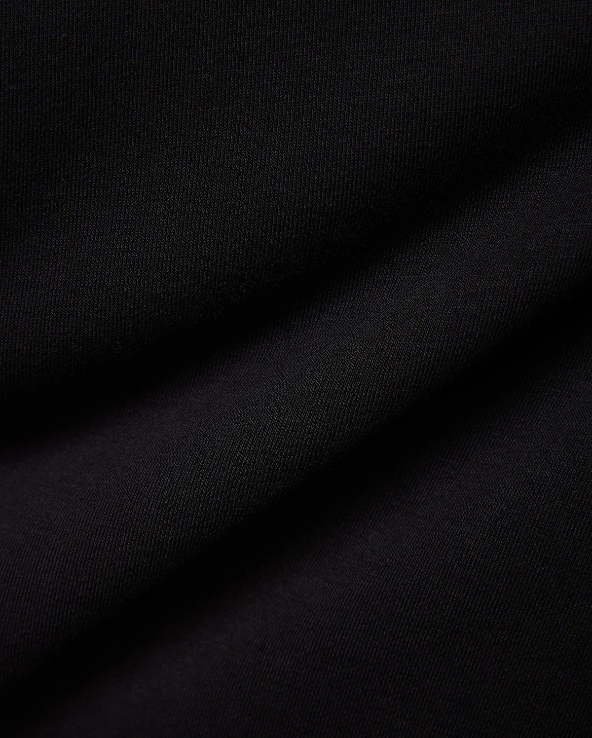 Mens Nathaniel Sweatpant in rich black, showcasing its luxurious, soft French terry knit fabric with a subtle diagonal texture and elegant drape, embodying premium streetwear style. (6)