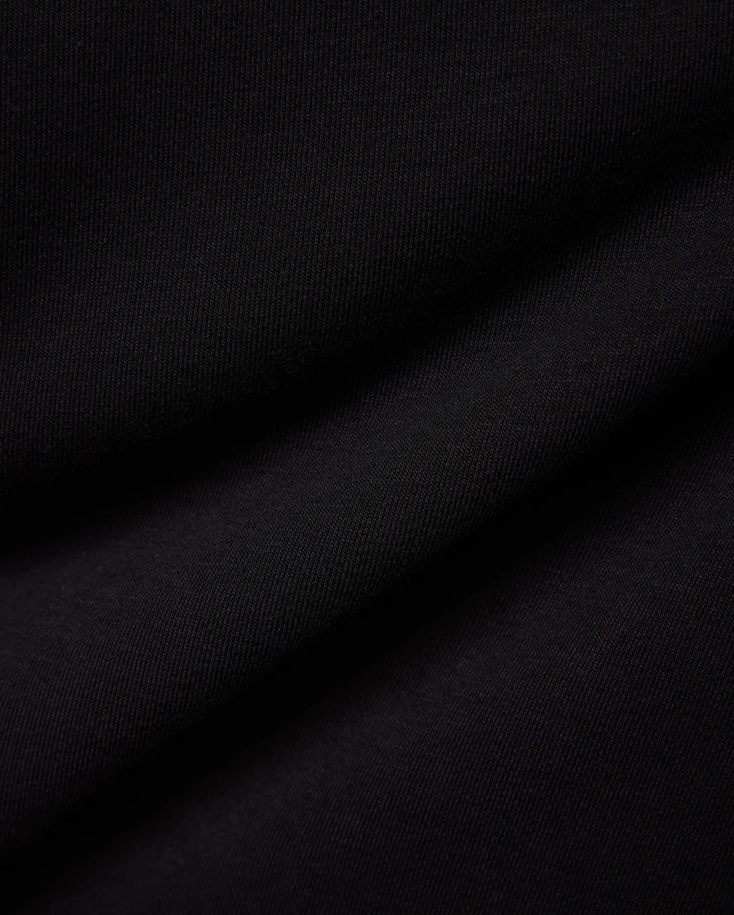 Mens Nathaniel Sweatpant in rich black, showcasing its luxurious, soft French terry knit fabric with a subtle diagonal texture and elegant drape, embodying premium streetwear style. (6)