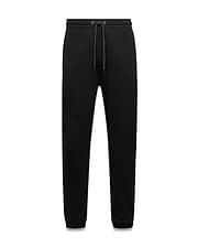 Black Mens Terrence Brushed Fleece Sweatpant, a relaxed fit streetwear essential with an elasticated drawstring waist featuring silver-tipped drawstrings and comfortable ribbed cuffs.