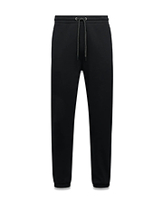 Black Mens Terrence Brushed Fleece Sweatpant, a relaxed fit streetwear essential with an elasticated drawstring waist featuring silver-tipped drawstrings and comfortable ribbed cuffs.