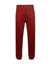 Mens Terrence Brushed Fleece Jogger in rust red, offering a relaxed fit with soft brushed fleece texture, ribbed cuffs, and white Psycho Bunny branded drawstrings. (5)