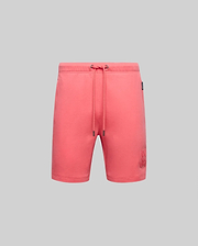 Mens Barry Short, coral relaxed fit jersey shorts with drawstring waist and tonal embroidered Psycho Bunny skull logo on the right thigh. (5)