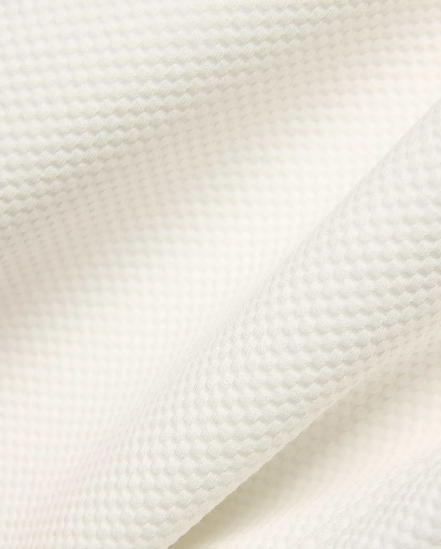 Psycho Bunny Mens Marc Textured Short fabric in cream, showcasing a premium, soft waffle knit texture with a refined, subtle raised pattern. (8)