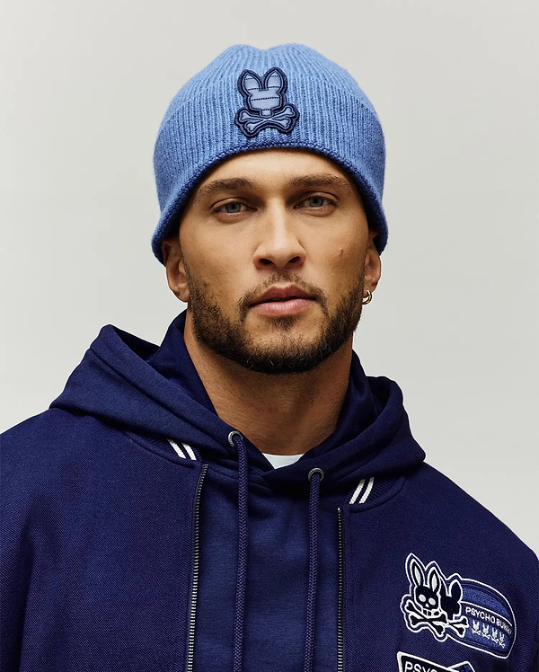 MENS RIVEN PUFFER PATCH BEANIE vue 1