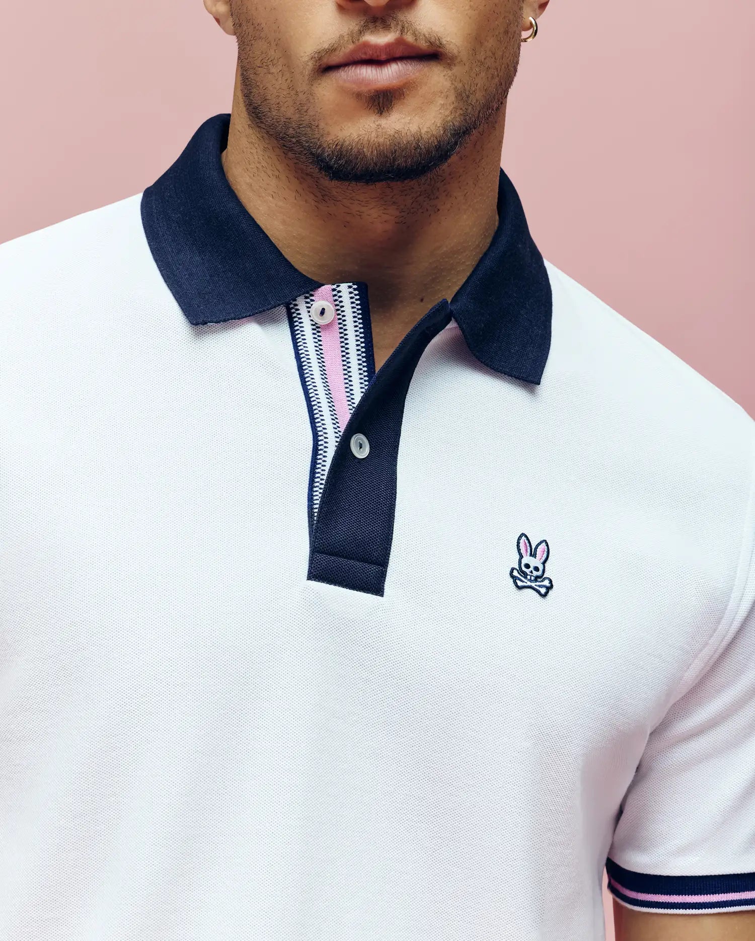 トップス bonny online polo swag archive Mens White Archive Classic Bunny Pique Polo | Psycho Bunny