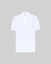 The Psycho Bunny MENS HADLEY PERFORMANCE PIQUE POLO (MT0100021) is a plain white short-sleeve polo with a collar, three buttons, and a left chest pocket, shown against a light gray background. (5)