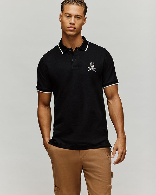MENS INDIGO BUNNY PIQUE POLO view 1
