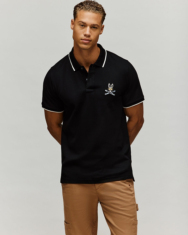 MENS INDIGO BUNNY PIQUE POLO view 2