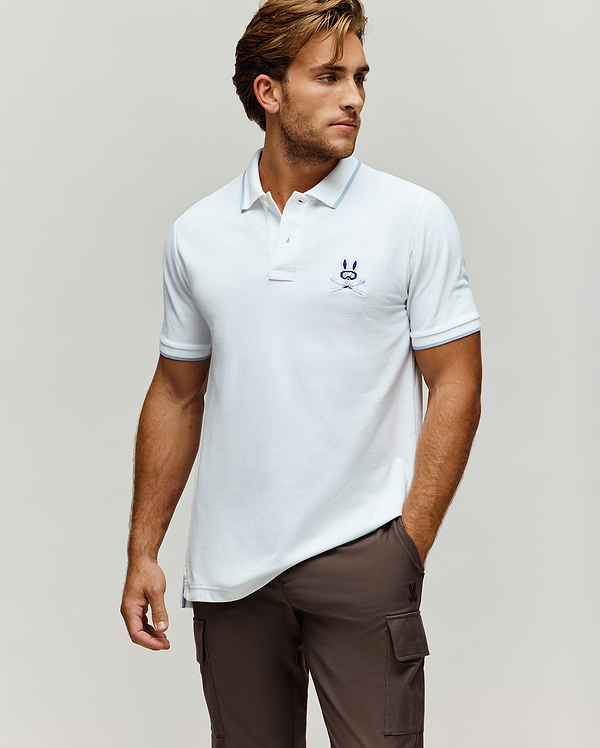 MENS INDIGO BUNNY PIQUE POLO view 2