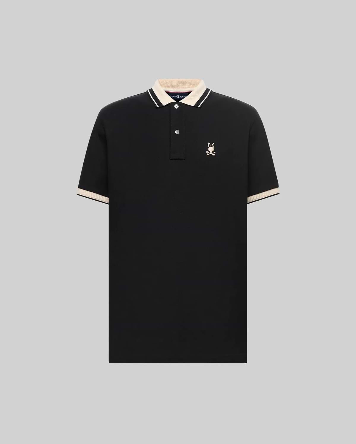 MENS INDIGO TEXTURED COLLAR PIQUE POLO view 5