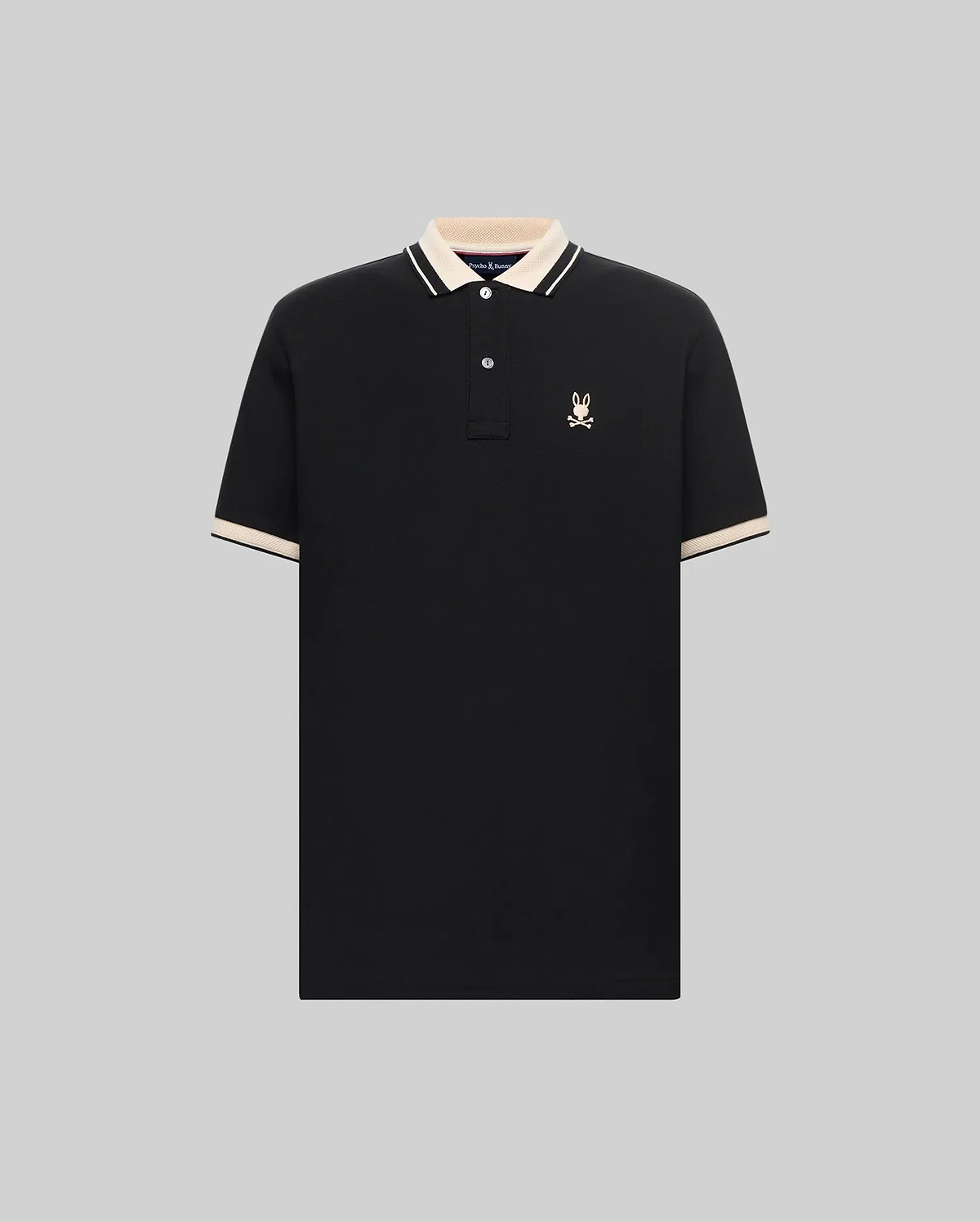MENS INDIGO TEXTURED COLLAR PIQUE POLO view 5