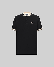 MENS INDIGO TEXTURED COLLAR PIQUE POLO view 5