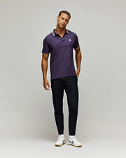 POLO EN PIQUÉ INDIGO, COL TEXTURÉ (4)
