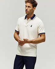 POLO EN PIQUÉ INDIGO, COL TEXTURÉ (3)