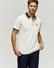 POLO EN PIQUÉ INDIGO, COL TEXTURÉ (1)