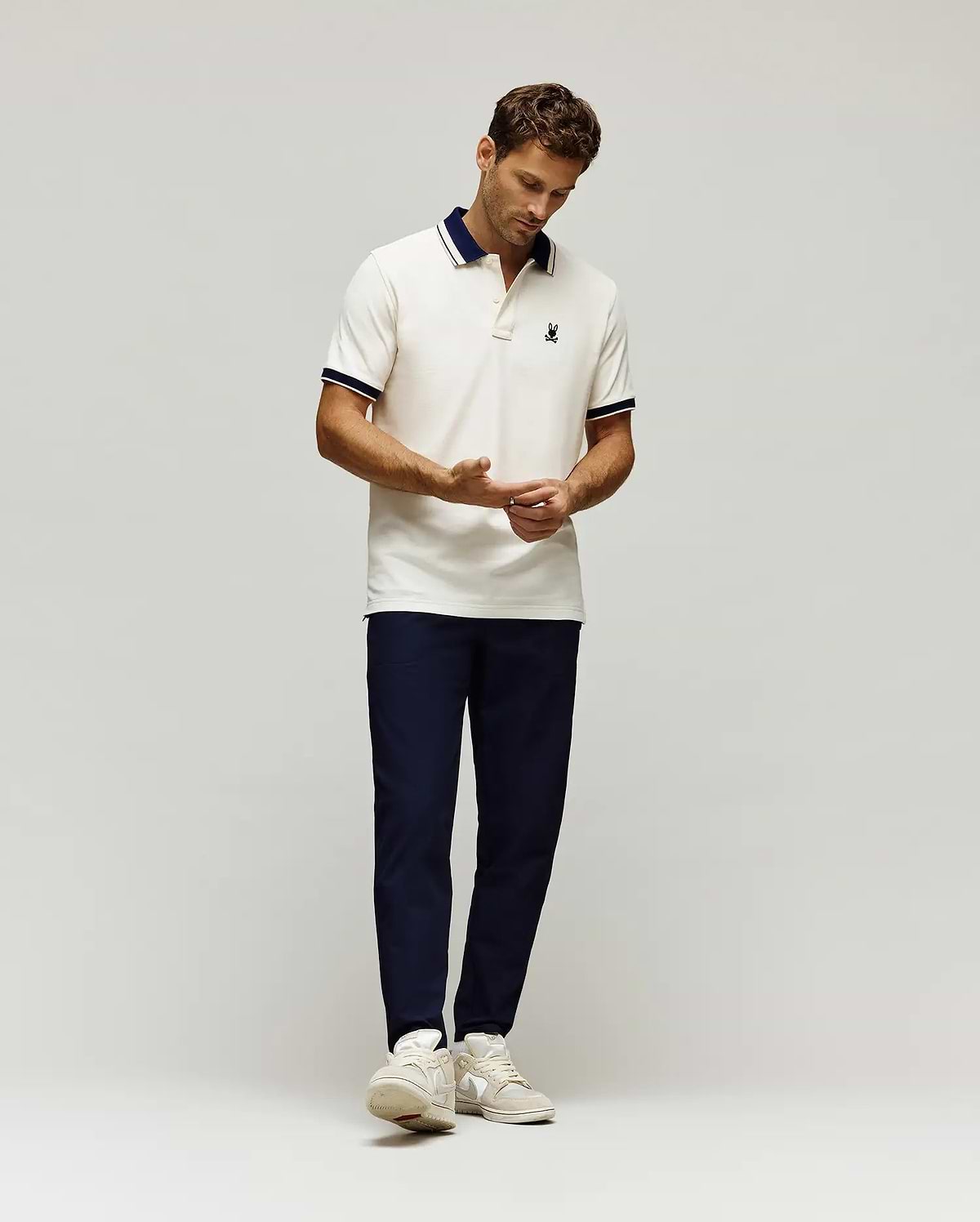 POLO EN PIQUÉ INDIGO, COL TEXTURÉ (4)