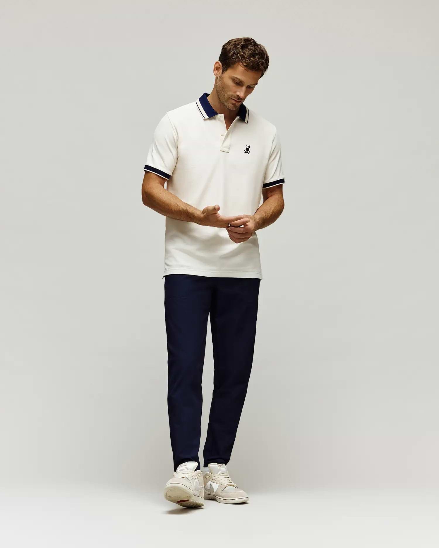 POLO EN PIQUÉ INDIGO, COL TEXTURÉ (4)