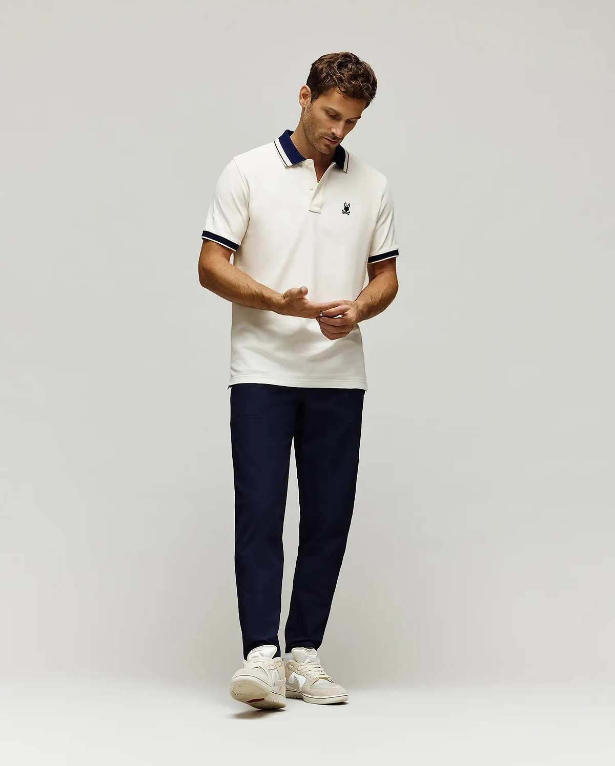 POLO EN PIQUÉ INDIGO, COL TEXTURÉ (4)