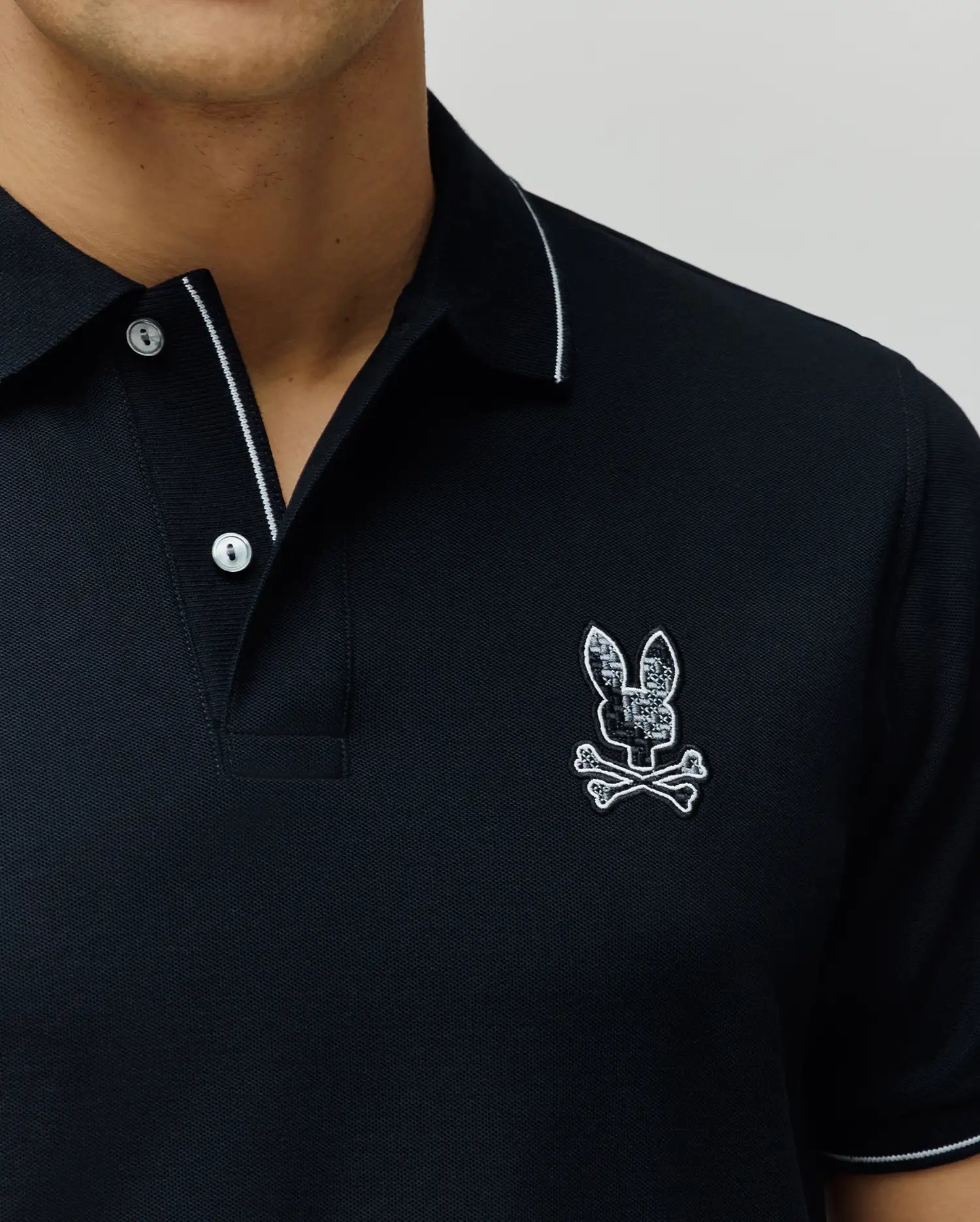 メンズウェア POLO CRAZY BACK LOGO Men's Olivier Pique Polo in Black | Psycho Bunny