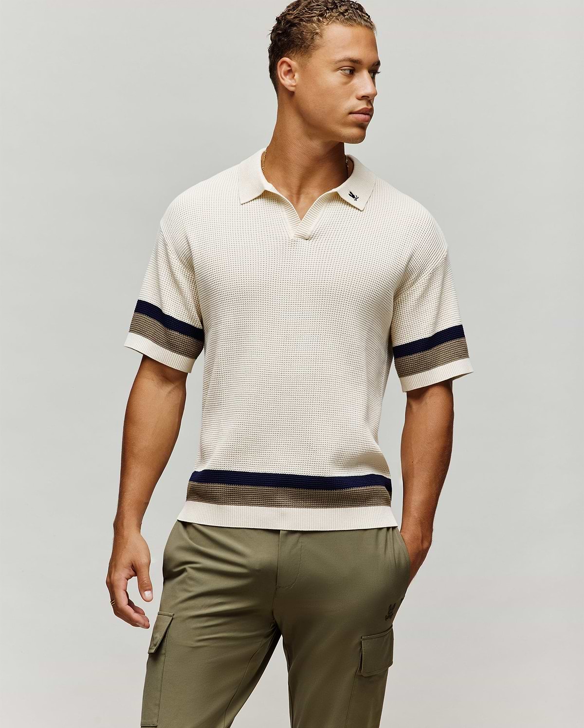 MENS LOCHLAN RELAXED JOHNNY COLLAR POLO view 3