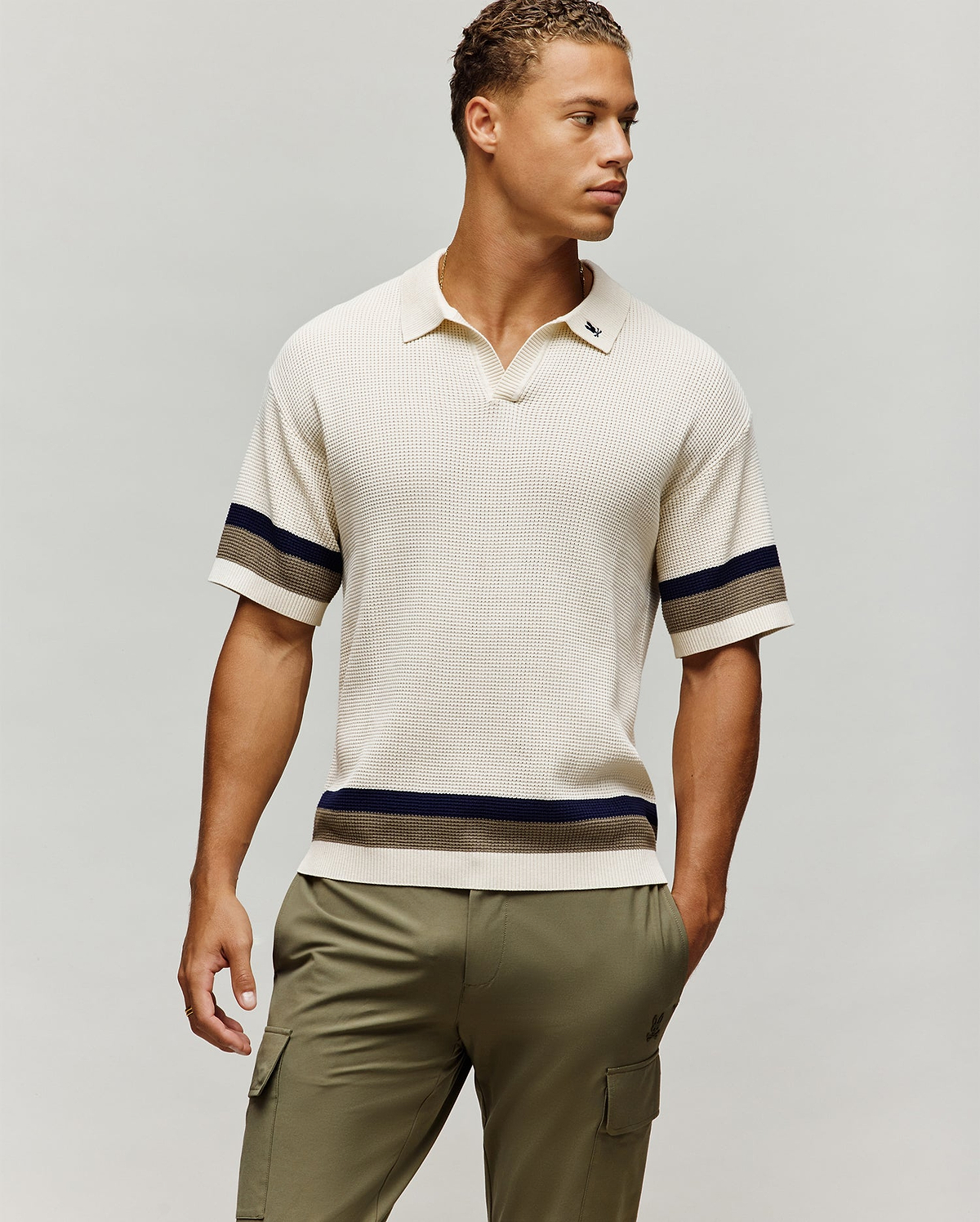 MENS LOCHLAN RELAXED JOHNNY COLLAR POLO view 3