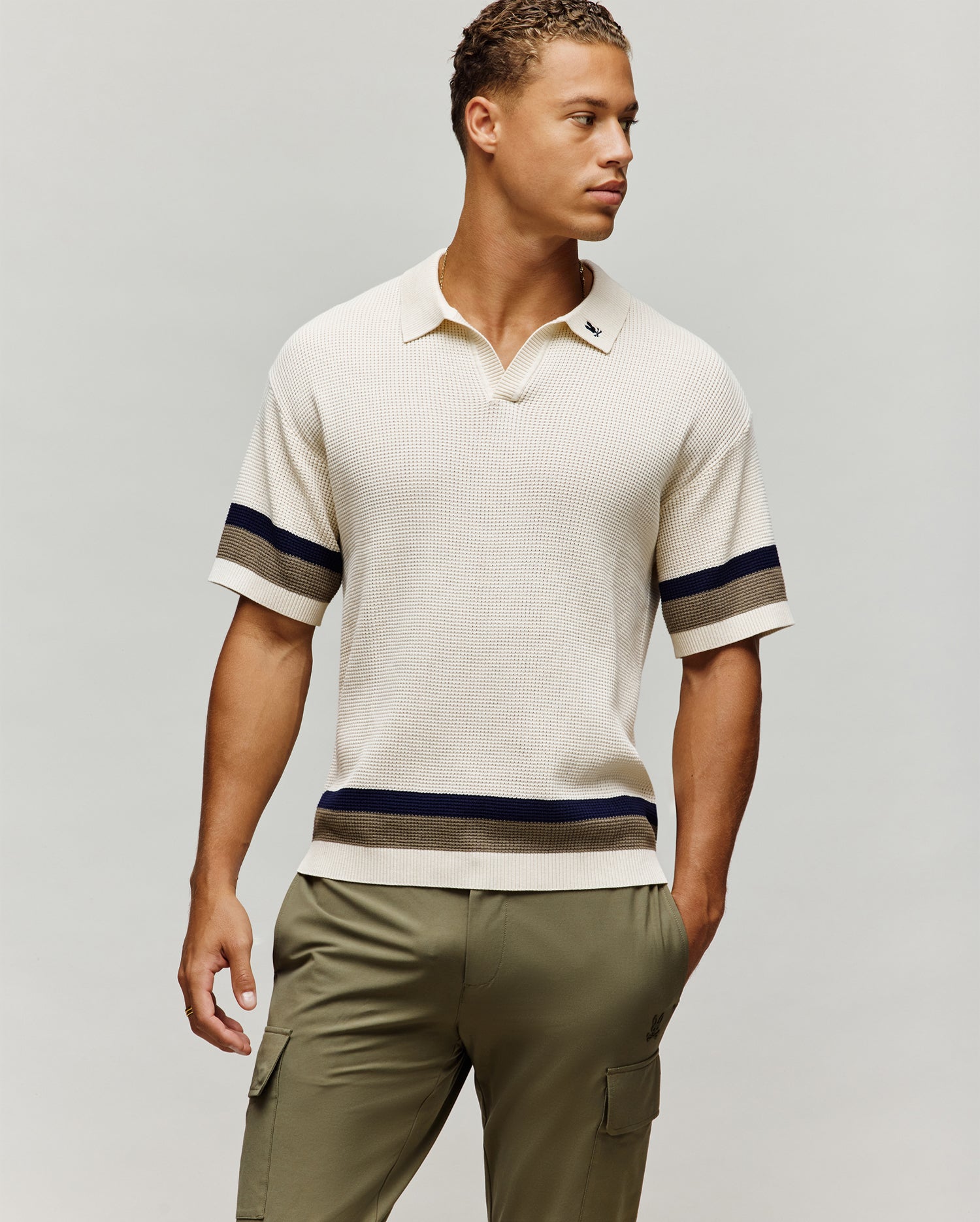 MENS LOCHLAN RELAXED JOHNNY COLLAR POLO view 3