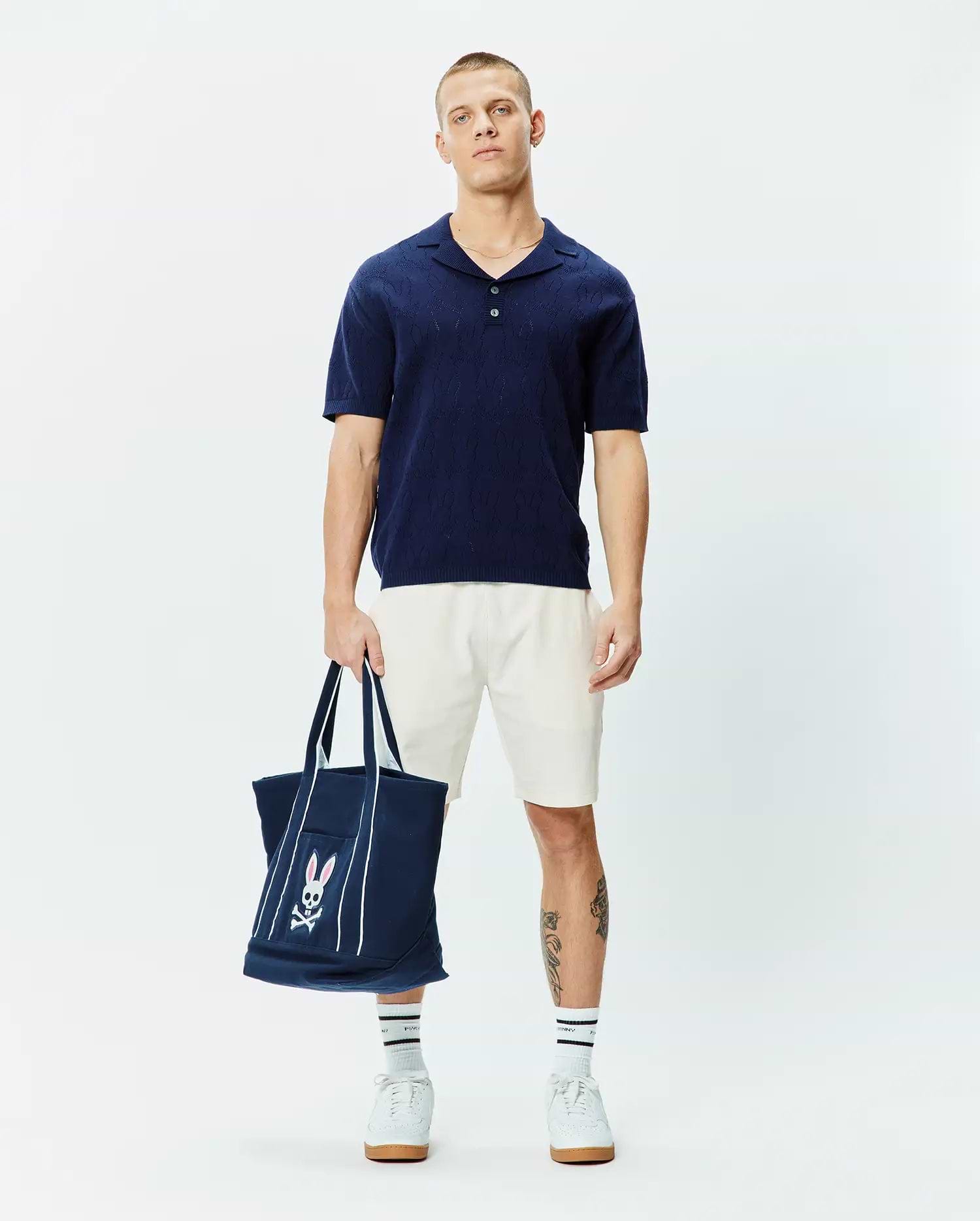 MENS HAROLD POINTELLE ALL OVER BUNNY KNIT POLO - MT0100168