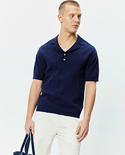 MENS HAROLD POINTELLE ALL OVER BUNNY KNIT POLO - MT0100168