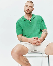 MENS HAROLD POINTELLE ALL OVER BUNNY KNIT POLO - MT0100168