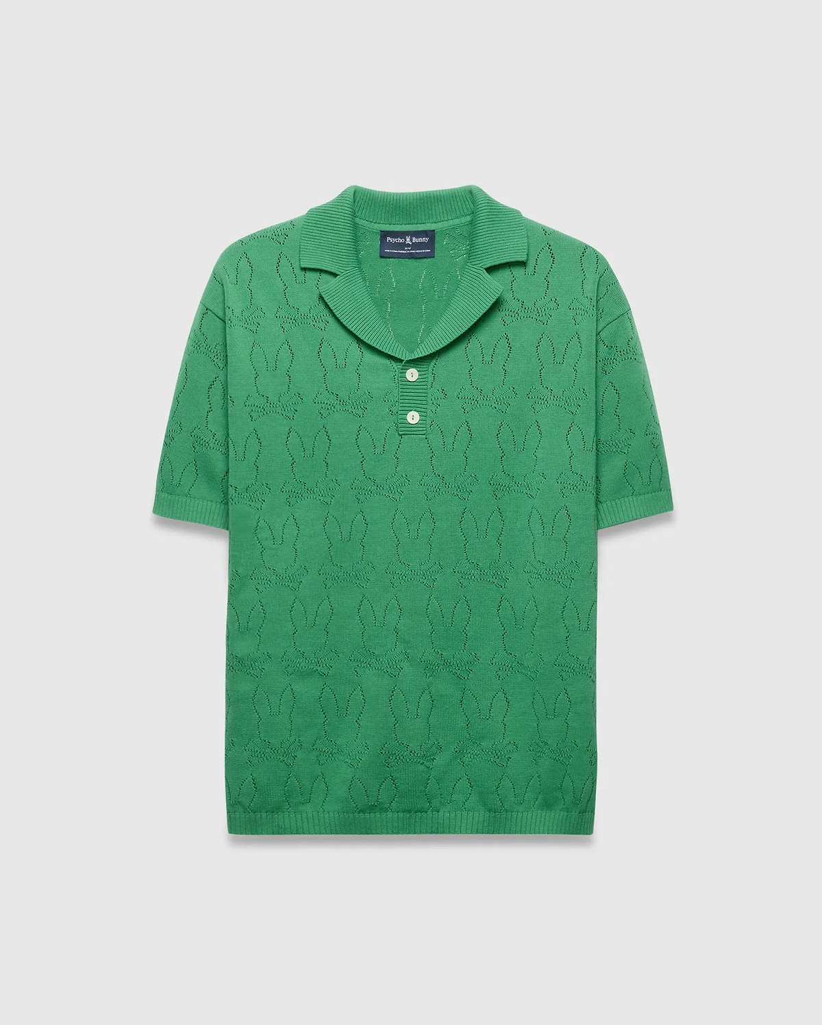 MENS HAROLD POINTELLE ALL OVER BUNNY KNIT POLO - MT0100168