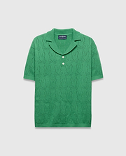 MENS HAROLD POINTELLE ALL OVER BUNNY KNIT POLO - MT0100168