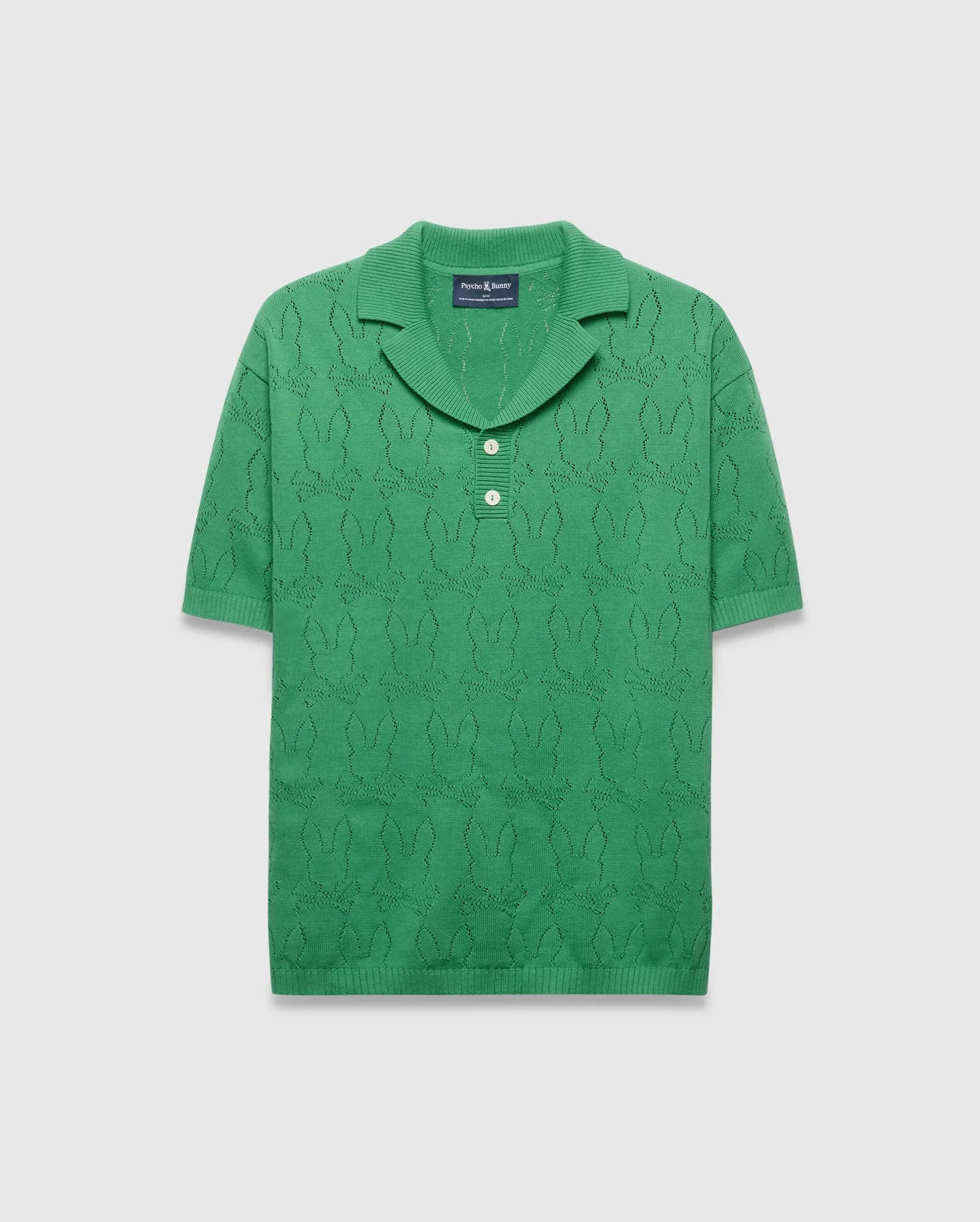 MENS HAROLD POINTELLE ALL OVER BUNNY KNIT POLO - MT0100168