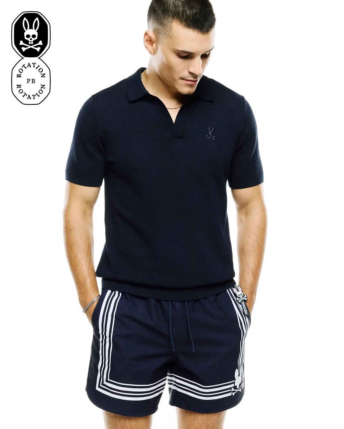 POLO EN TRICOT À POINT NOISETTE DEVON HOMMES