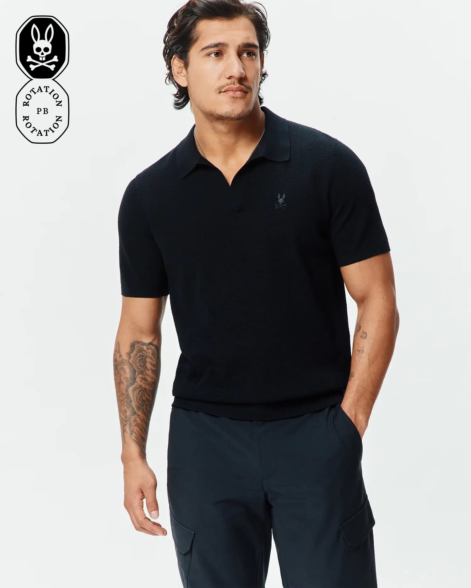 POLO EN TRICOT À POINT NOISETTE DEVON HOMMES