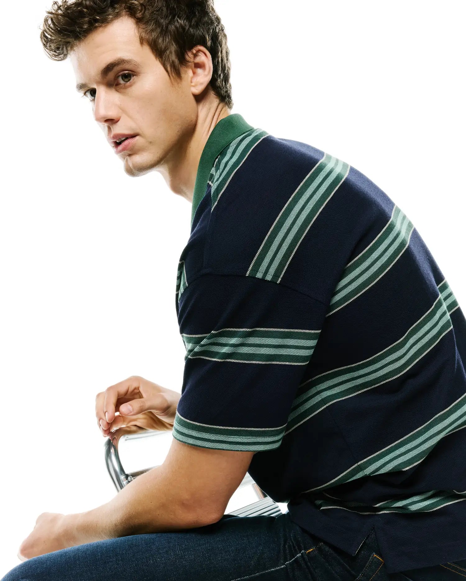 POLO EN PIQUÉ RAYÉ DREW HOMMES