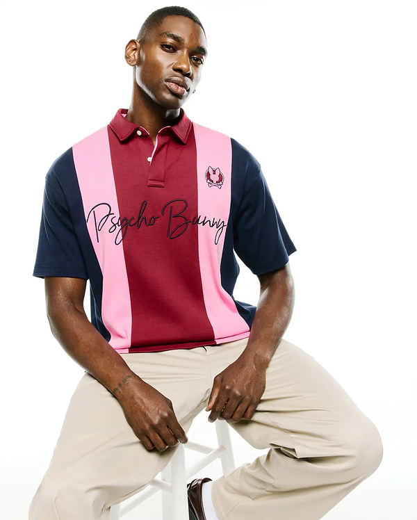MEN'S CHAD OVERSIZED STRIPED POLO view 2