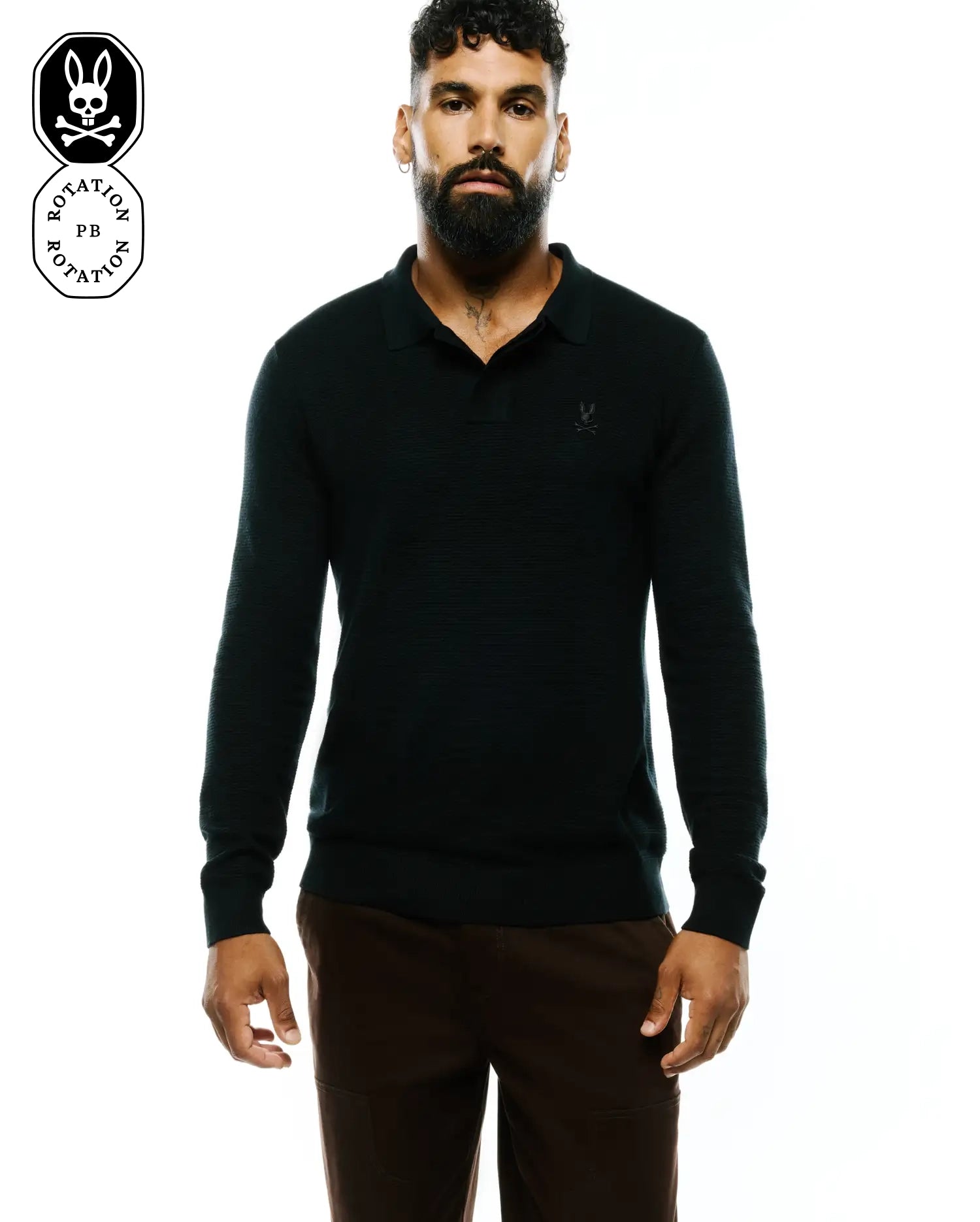 MEN'S LEROY LONG SLEEVE KNIT POLO - MT0100321