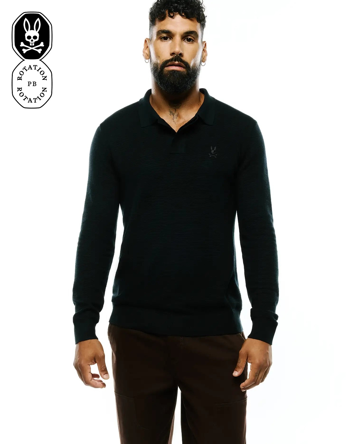 MEN'S LEROY LONG SLEEVE KNIT POLO - MT0100321