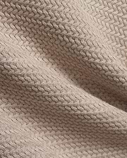 Mens Devon Braided Stitch Knit Polo, a premium beige knit polo featuring a refined, intricate braided stitch pattern, showcasing luxurious texture and sophisticated style.