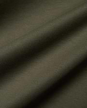 Mens Oscar Relaxed Fit Tee in deep, earthy olive green, showcasing a finely woven, subtly textured pique knit fabric, ideal for premium streetwear comfort.
