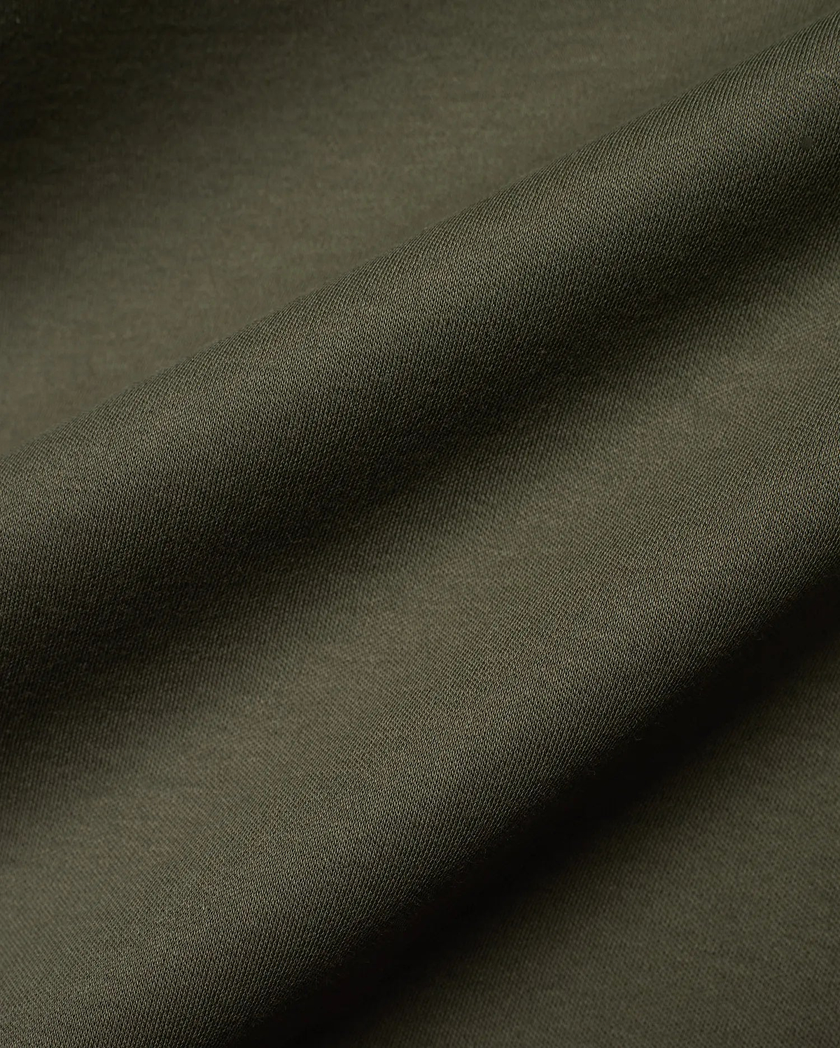 Mens Oscar Relaxed Fit Tee in deep, earthy olive green, showcasing a finely woven, subtly textured pique knit fabric, ideal for premium streetwear comfort.