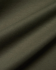 Mens Oscar Relaxed Fit Tee in deep, earthy olive green, showcasing a finely woven, subtly textured pique knit fabric, ideal for premium streetwear comfort.