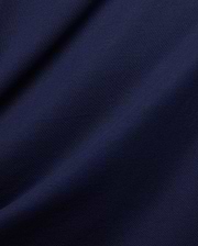 Rich, deep navy blue jersey knit fabric, showcasing a refined, smooth texture with subtle diagonal ribbing and soft, flowing folds, for the Mens Frank Back Graphic Tee.