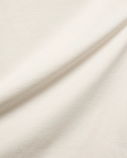 Mens Frank Back Graphic Tee, a premium ecru jersey knit fabric, soft and smooth with subtle folds, embodying refined streetwear style and comfort, perfect for a distinctive graphic.